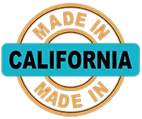 Made in California logo in the footer.