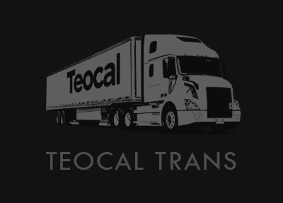 A black and white image of a truck with the words tecal tecal trans.